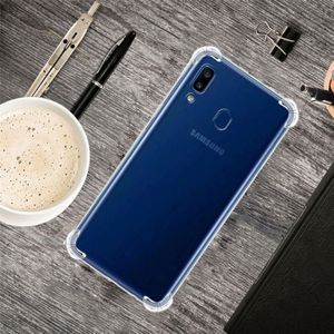 Voor Galaxy A40 vierhoek anti-drop ultradunne transparante TPU telefoon geval (transparant)