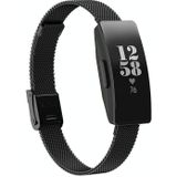 Voor Fitbit Inspire / Inspire HR / Ace 2 Double Insurance Buckle Milanese replacement strap watchband (zwart)