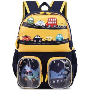 Kleuterschool kinderen schattige cartoon rugzak schooltas (auto geel)
