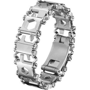 Multifunctionele roestvrij stalen outdoor overleven tool armband voor mannen (Narrow Silver)