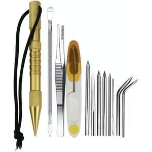 Paraplu touw naald marlin spike armband DIY weven tool  specificatie: 12 stks / set goud