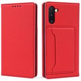Voor Samsung Galaxy Note10 Sterke Magnetisme Liquid Feel Horizontale Flip Lederen case met Holder & Card Slots & Wallet(Red)