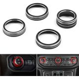 Voor Jeep Wrangler 2018-2021 4 in 1 Auto Airconditioner Schakelaar Koplamp Knop Knop Cover Trim (Zwart)