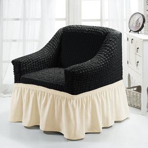 Vier seizoenen universele elastische volledige dekking rok stijl sofa cover  maat: single s 90-140cm (zwart wax wit)