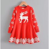 Kerst kinderen gewatteerde jurk (kleur: rood formaat: 130)