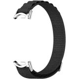 Voor Xiaomi Mi Band 8 Mijobs nylon ademende horlogeband (zwart zilver)