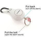 DOBERMAN sleutelhanger persoonlijke veiligheid Alarm Pull Ring geactiveerd anti-aanval veiligheid nood Alarm(White)
