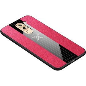 Voor Huawei Honor 6X XINLI stiksels doek Textue schokbestendig TPU beschermhoes (rood)