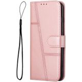 For Motorola Moto G Stylus 2022 5G Stitching Calf Texture Buckle Leather Phone Case(Pink)