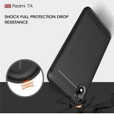 Geborsteld textuur Carbon Fiber TPU Case voor Xiamo Redmi 7A (zwart)