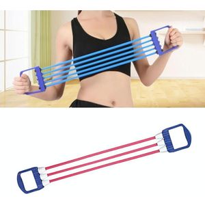 2 STUKS Drie-buis tpe muur katrol elastische touw home fitness apparatuur voor dames en kinderen  willekeurige kleur levering