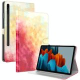 For Samsung Galaxy Tab S7+ 12.4 inch T970 / T976B Voltage Watercolor Pattern Skin Feel Magnetic Horizontal Flip PU Leather Case with Holder & Card Slots & Photo Frame(Spring Cherry)