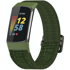 Voor Fitbit Charge 6 elastische nylon gevlochten horlogeband