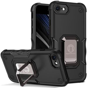 Ringhouder Antislip Armor Telefoon Case voor iPhone SE 2020 / 8/7 (Zwart)