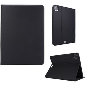 Voor iPad Pro 11 inch (2020) Voltage Plain Weave Stretch Leather + TPU Bracket Protective Holster With Sleep Function (Zwart)