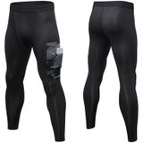 Camouflage Pocket Training Running Fast Dry High Elastic Sports Casual Tights (Kleur: Zwart Camouflage Grijs Formaat:S)