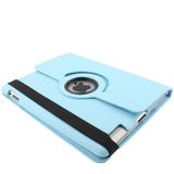 360 graden draaiend PU lederen hoesje met slaap / wekker functie & houder voor New iPad (iPad 3) / iPad 2, Baby blauw