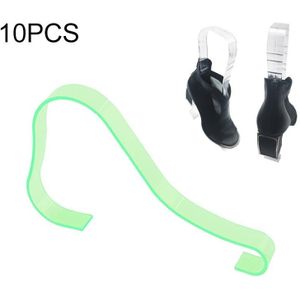 10 PCS Plastic Thickened Transparent Elastic Anti-Wrinkle Anti-Flat Shoe Rack Shoe Store Display Shoe Rack  Colour: 4# Shoe Tree Green