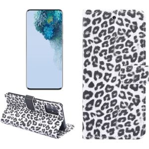 Voor Galaxy S20 Leopard Pattern Horizontal Flip Leather Case met Holder & Card Slots(Wit)