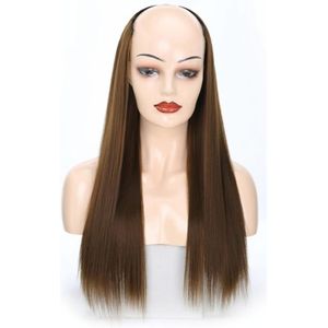 Wig Half Hoofddeksels Lang steil haar U-vormige pruik hoofddeksel  kleur: 9.US-8 #