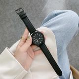 Voor Samsung Galaxy Watch Active2 44mm Naaien Litchi Textuur Lederen Vervanging Strap Horlogeband (Zwart)