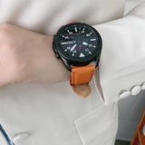 Voor Samsung Galaxy Watch Active2 44mm Naaien Litchi Textuur Lederen Vervanging Strap Horlogeband (Zwart)