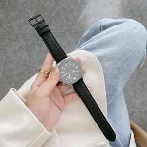 Voor Samsung Galaxy Watch Active2 44mm Naaien Litchi Textuur Lederen Vervanging Strap Horlogeband (Zwart)