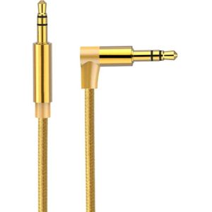 AV01 3.5 mm male naar Male elleboog audio kabel  lengte: 2m (goud)