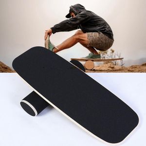 Surfen Ski Balance Board Roller Houten Yoga Board  Specificatie: 06A Black Sand