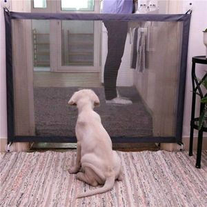 Hond huisdier hekken draagbare vouwen veilige bescherming veiligheid deur Magic Gate voor honden kat Huisdier  grootte: 180cm x72cm (zwart)