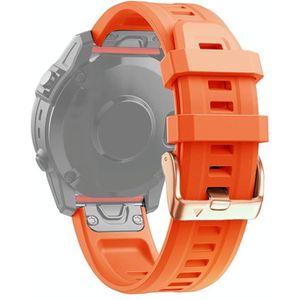 Voor Garmin Fenix 6s Pro 20mm Rose Gold Buckle Silicone Strap (Oranje)