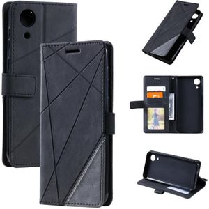 For Samsung Galaxy A03 Core Skin Feel Splicing Leather Phone Case(Black)