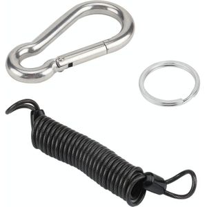 RV Trailer Spring Safety Rope Breakaway kabel  Safety Buckle Size:M10 x 100mm (Donkergrijs)