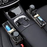 Auto multifunctionele console PU lederen doos bekerhouder seat gap side opbergdoos (zwart)