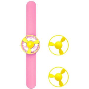 2 Sets 456 Children Bracelet Gyro Spinning Flying Saucer Toys(Pink)