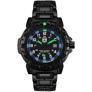 voegt MY-047 Outdoor Sports Multifunctionele Waterdichte Lichtgevende Horloge Legering Watchstrap Quartz Watch for Heren (Blauw Licht)