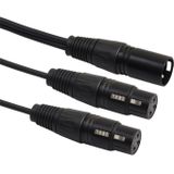30cm 3 Pin XLR kanon 1 mannetje naar 2 vrouwelijke audioconnector adapterkabel voor microfoon / Audio apparatuur (zwart)
