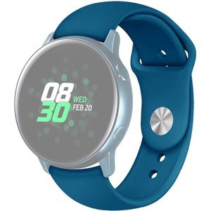 Voor Galaxy Watch Active 2 Smart Watch Solid Color Siliconen polsband horlogeband  grootte: L (Cyaan)