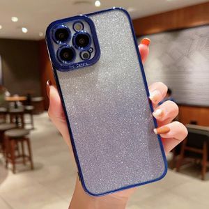 Voor iPhone 12 Pro Max Hoge transparante kleurverloop Glitter TPU-telefoonhoes