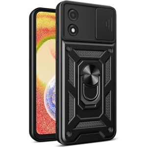 Voor Motorola Moto E13 4G Sliding Camera Cover Design TPU+PC Phone Case(Black)