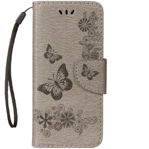 Voor Galaxy S9 Vintage relif bloemen vlinder patroon horizontale Flip lederen draagtas met kaartslot & houder & portemonnee & Lanyard(Grey)