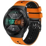 Voor Huawei Watch GT 2E 22 mm geperforeerde tweekleurige siliconen horlogeband (oranje + zwart)