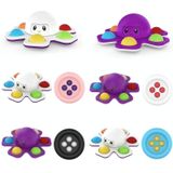3 stks Face-Changing Octopus Bubble Top Decompressy Toy  Color: Purple + Buttons Bead Black
