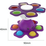 3 stks Face-Changing Octopus Bubble Top Decompressy Toy  Color: Purple + Buttons Bead Black