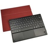 RK508C Detachable Magnetic Plastic Bluetooth Keyboard with Touchpad + Silk Pattern TPU Protective Cover for iPad 9.7 inch  with Pen Slot & Bracket(Red)