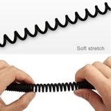 30cm to 100cm High Speed Spring Style Micro USB to USB 2.0 Flexible Elastic Spring Coiled Kabel USB Data Sync Kabel  Voor Galaxy  Huawei  Xiaomi  LG  HTC  Sony en Other Smart Phones(zilver)