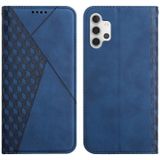 For Samsung Galaxy A32 5G Diamond Pattern Splicing Skin Feel Magnetic Horizontal Flip Leather Case with Card Slots & Holder & Wallet(Blue)