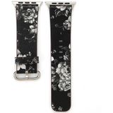 Voor Apple Watch serie 3 & 2 & 1 38 mm Fashion nomaden stijl kijken beetje bloemmotief vrouwen lederen pols Band