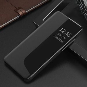 Voor Huawei P30 Side Display Schokbestendige horizontale flip lederen behuizing met Holder & Call Answering Function & Sleep / Wake-up(Black)