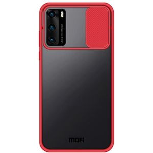 Voor Huawei P40 MOFI Xing Dun Series PC + TPU Anti-peep Waterproof and Anti-drop All-inclusive Protective Shell  Translucent Frosted(Red)